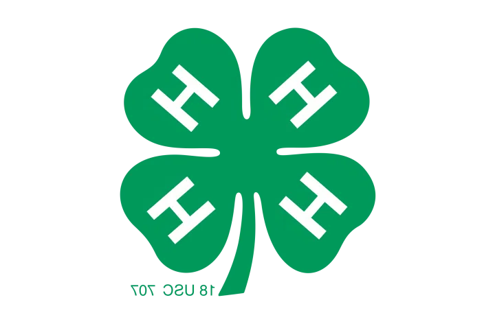 The 4-H logo, a green, four-leaf clover with a white, uppercase H in each leaf