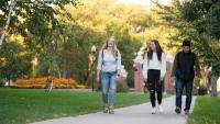 Students walking on campus