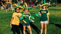 Kids sporting bison gear for 2024 Homecoming parade